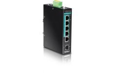 TRENDnet 5-Port Hardened Industrial Gigabit PoE + DIN-Rail Switch