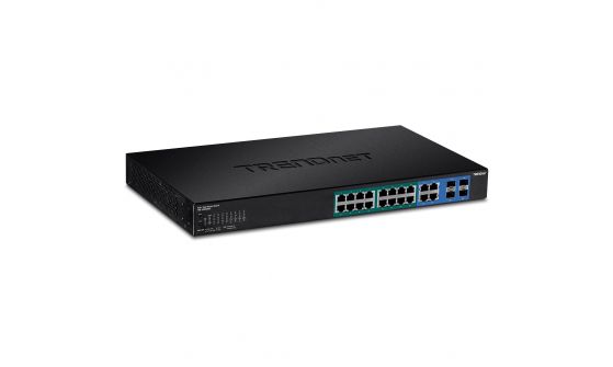 TRENDnet 20-Port Gigabit Web Smart PoE + Switch (185W/370W)
