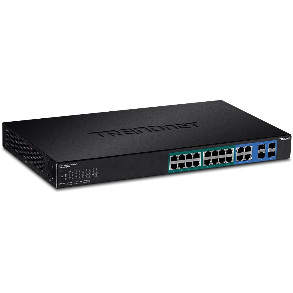TRENDnet 20-Port Gigabit Web Smart PoE + Switch (185W/370W)