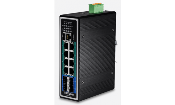 TRENDnet 6/10/12 Port Hardened Industrial Gigabit PoE + Layer 2 Managed DIN-Rail Switch