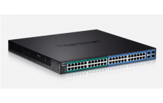 TRENDnet 28/48-Port Gigabit PoE + Managed Layer 2 Switch With 4 Shared SFP Slots (370W)